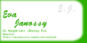 eva janossy business card